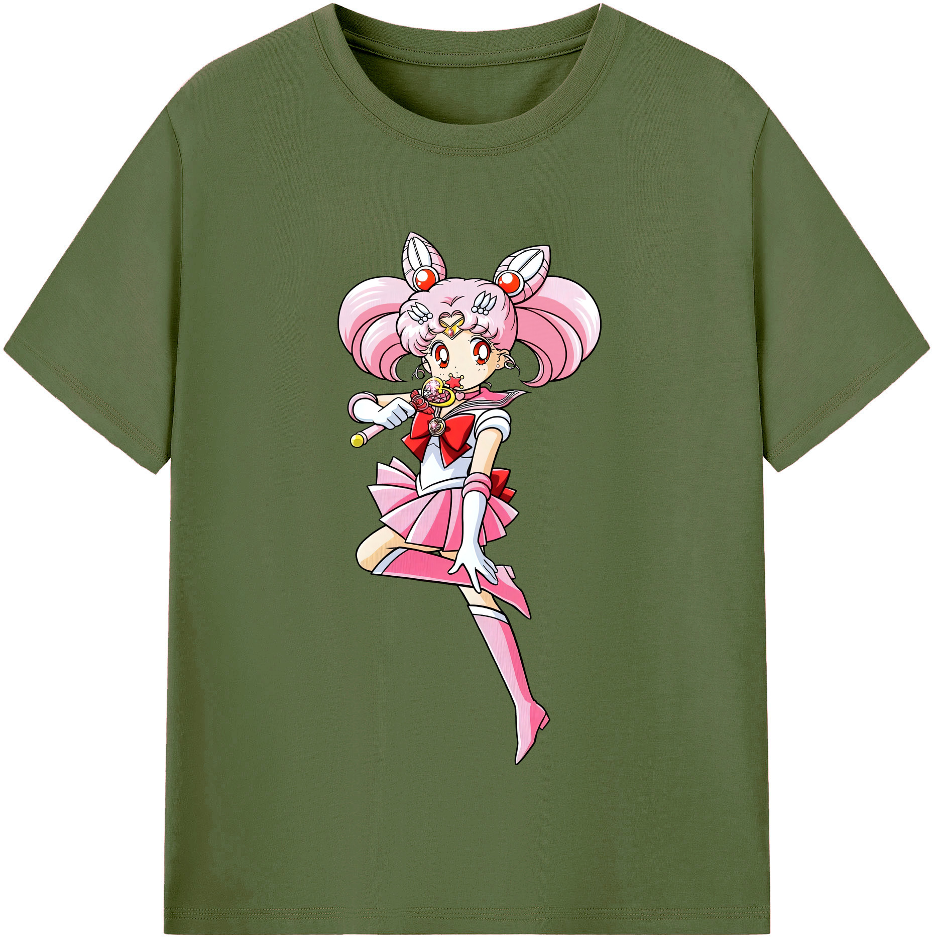 （画像用） 美少女戦士セーラームーン ちびうさ Sailor Moon Chibiusa Tsukino Usagi Small Lady Serenity 綿100％半袖Tシャツ（フロントプリント）